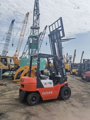 Camión de montacargas de 3 toneladas con motor diésel de gran potencia y cambio lateral y horquilla de rutina