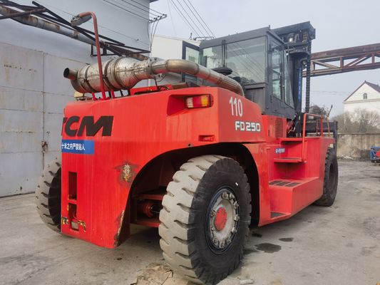 Camioneta elevadora TCM de 25 toneladas FD250 Camioneta elevadora Longhua usada con dimensiones de rutina