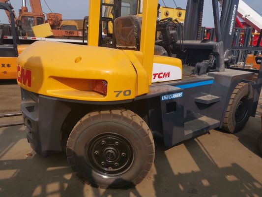 Motor diésel potente TCM FD70 7 toneladas elevadora elevadora 80% con mástil de 2 etapas y desplazamiento lateral