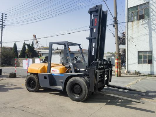 Elevadora elevadora diésel de 10 toneladas TCM japonesa Elevadora elevadora usada FD100 con ancho de horquilla Descuento de rutina