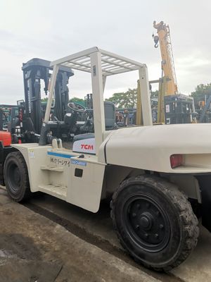 Camioneta elevadora de 10 toneladas de 3 m Camioneta elevadora TCM FD100 usada con motor diesel y longitud de horquilla de rutina