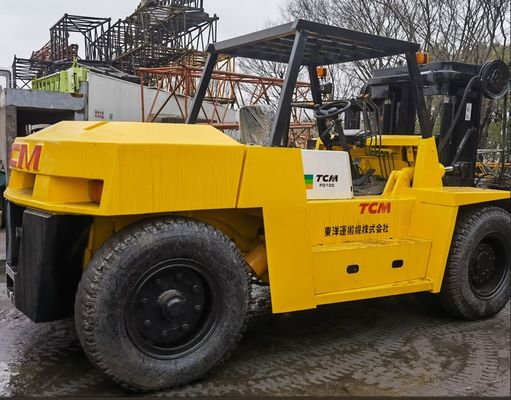 Ancho de horquilla de rutina TCM FD100T 10 toneladas Elevadora hidráulica de horquilla motor diésel usado para Sal