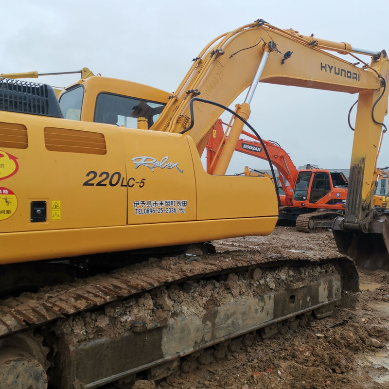 22000 KG Hyundai 220 220-5 de segunda mano Excavadora hidráulica 22 toneladas Peso de operación