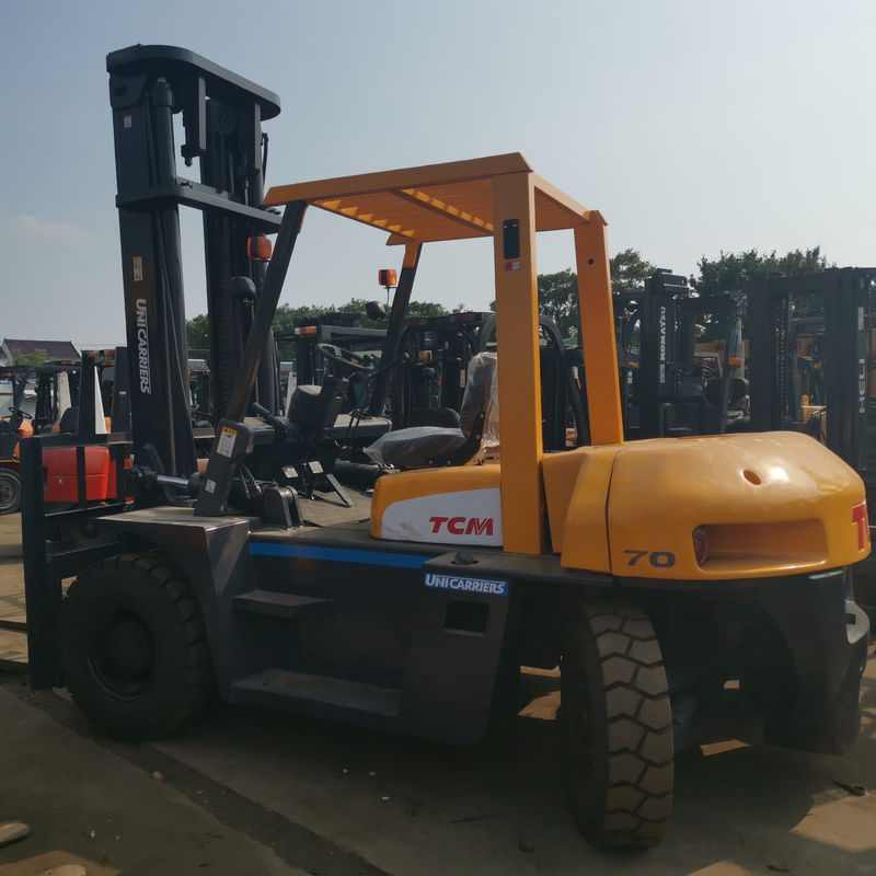 Motor diésel potente TCM FD70 7 toneladas elevadora elevadora 80% con mástil de 2 etapas y desplazamiento lateral