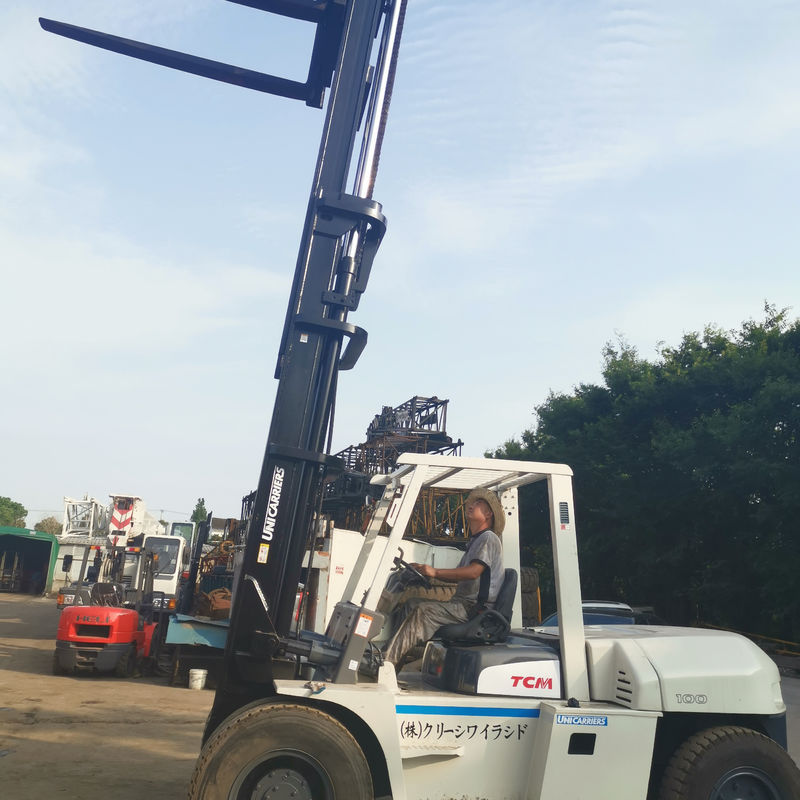 10 toneladas TCM FD100 Elevadora elevadora diésel buena y con ancho de horquilla de rutina